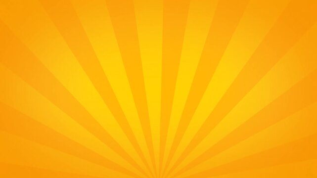 Abstract background animation of bright yellow sunburst lines rotating with retro vignette effect