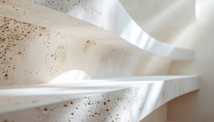 minimal abstract architectural background with soft curved surfaces, natural light and subtle texture, clean modern design suitable for business, branding and presentations