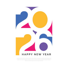 colorful 2026 flat typography number for new year celebration. collection of design number 2026 for calendar,poster and greeting card design decoration
