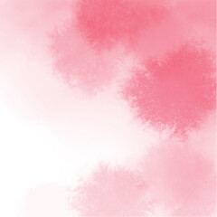 A modern square vector background template featuring soft pink and coral watercolor brush strokes or splashes creating an abstract frame effect around central white copy space.