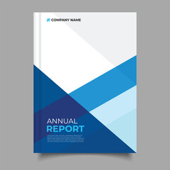modern blue annual report cover template flyer blue diagonal geometric design