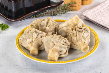 Georgian stuffed meat dumplings Khinkali