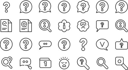 Question Mark & Help Icons &ndash; Clean line vector icon collection for tutorials, guides, FAQ and information sections.