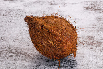 Tropical exotic brown haired coconut