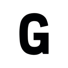 Fototapeta premium G letter silhouette vector flat illustration design.