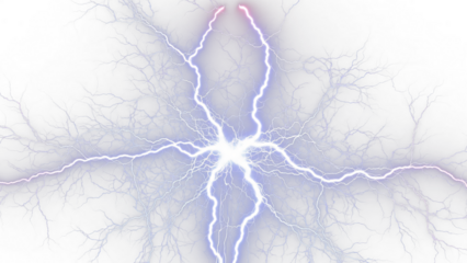 a lightning bolt in the night sky