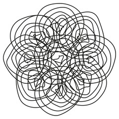 Concentric swirl circles. Hypnotic loop Vector. Repetitive spiral lines. Isolated round pattern.