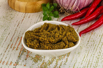 Yellow Thai spicy curry paste