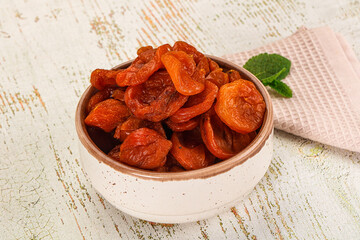 Dry sweet ripe aprocots heap