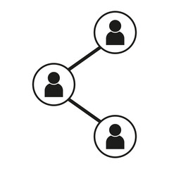 Social network graphic. People connection symbol. Outline Vector illustration. Global communication icon.