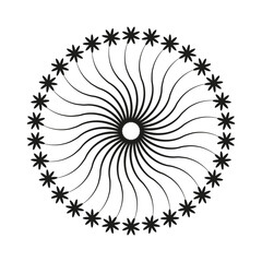 Star circle pattern. Radial dynamic design. Abstract burst shape. Vector minimal illustration.