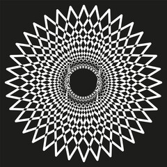 Abstract radial circle. Dynamic line pattern. Concentric Vector graphic. Dark background element