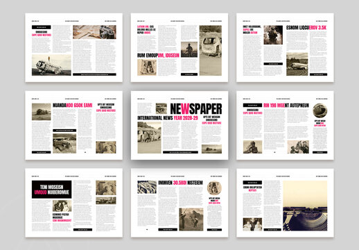 Classic Newspaper Landscape Template