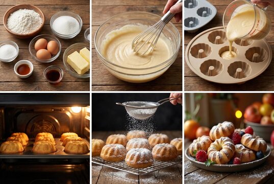 Rustic Mini Bundt Cake Recipe Step by Step with Ingredients and Baking Process