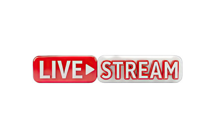 Live Stream Button Icon on White Background