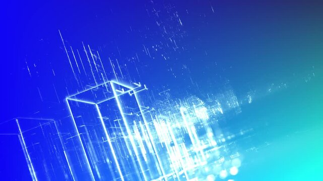 futuristische geometrischen Linien, Technologie, Vernetzung, Datenvisualisierung, Hintergrundgrafik, digitale Medien, Pr&auml;sentationen und innovative Designs, Dynamik, blau, weiss