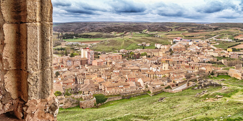 Town Panoramic View from the Castle, Molina de Arag&oacute;n, Guadalajara, Castilla La Mancha, Spain, Europe