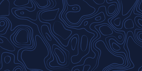 Luxury blue abstract topographic map background with white lines texture, wallpaper design for fabric , packaging , web, geographic grid map vector illustration.