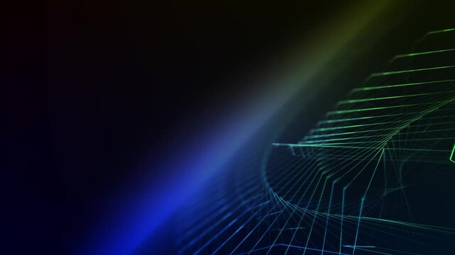 futuristische geometrischen Linien, Technologie, Vernetzung, Datenvisualisierung, Hintergrundgrafik, digitale Medien, Pr&auml;sentationen und innovative Designs, Dynamik, blau, gr&uuml;n