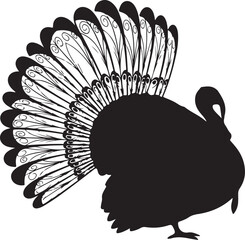 A festive Thanksgiving Turkey Silhouettes collection featuring classic turkey poses and profiles with spread feathers