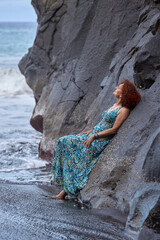 Woman relaxing at El Bollullo beach