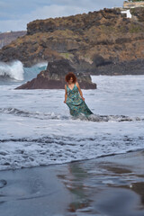 Woman walking on El Bollullo beach