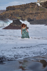 Woman walking on El Bollullo beach