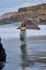 Woman walking on El Bollullo beach
