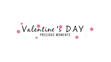Valentine's day celebration with pink dots and precious moments theme on white background