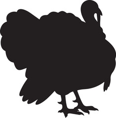 A festive Thanksgiving Turkey Silhouettes collection featuring classic turkey poses and profiles with spread feathers