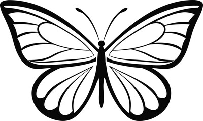 Butterfly Silhouette Nature Design. Elegant Butterfly Silhouette Illustration. Flying Butterfly Silhouette Artwork. Butterfly Silhouette in Minimal Style. Beautiful Butterfly Silhouette Design