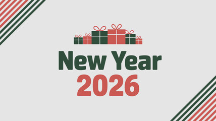 New Year 2026 celebration with festive gifts