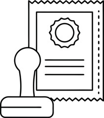 Obraz premium visa stamp outline vector illustration on transparent background