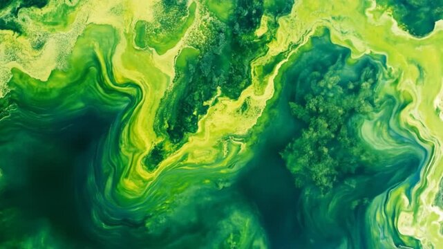 Abstract green and yellow patterns