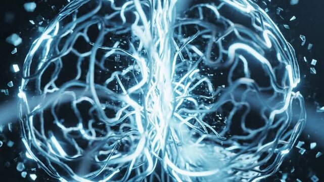 Neural Network and Brain Connectivity Visuals in Digital Art Style