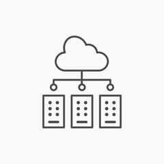 Cloud Computing Server icon vector illustration isolated on white background. data server symbol