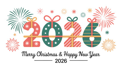 Merry Christmas & Happy New Year 2026 celebration