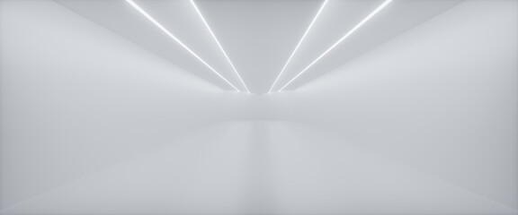 Abstract Futuristic empty floor and room Sci-Fi Corridor With light for showcase,room,interior,display products.Modern Future cement floor and wall background technology interior concept.3d render