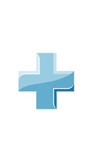 Obraz premium Blue medical cross symbol graphic for healthcare and first aid branding.