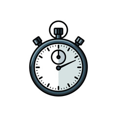 Stopwatch with black frame and white dial on