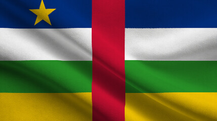 Celebration of independence day in central african republic with the national flag displayed