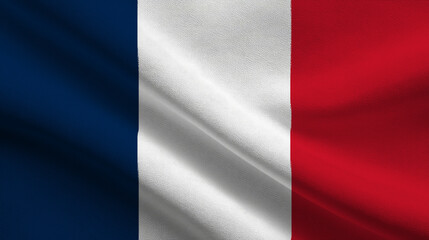 France's national flag waving proudly in the wind, representing unity and sovereignty of the nation