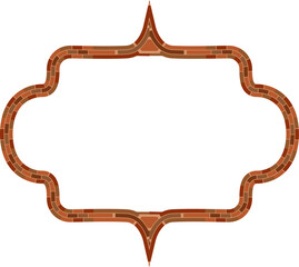 Rectangle Frame brick brickwork brown border picture frame vintage retro antique handcraft framework architecture decorative element isolated background 