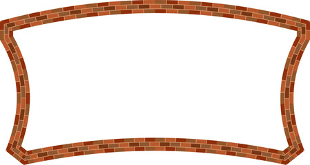Rectangle Frame brick brickwork brown border picture frame vintage retro antique handcraft framework architecture decorative element isolated background 