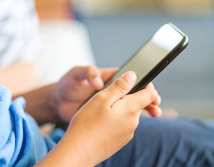 スマートフォンを操作する手元