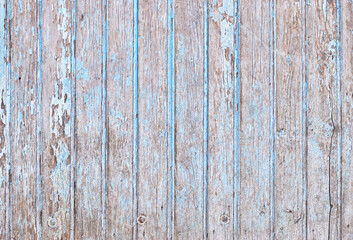 Weathered Blue Wood Planks Surface With Distressed Paint And Rustic Grain Texture