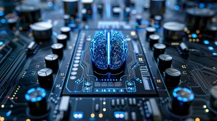 Futuristic 3d animation of ai neural networks and autonomous digital intelligence innovation