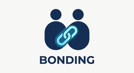 Connection and Bonding: A minimalist, abstract image symbolizing the strength of human connection, with interconnected figures and a chain link signifying unity and partnership.