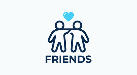 Friendship and Support: Two figures embrace, a symbol of companionship and unwavering support. A blue heart floats above them, signifying the bond of friendship and mutual care.