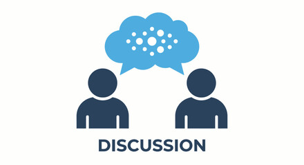 Effective Communication: Illustration of two individuals engaged in thoughtful discussion, with a visual representation of ideas shared within a speech bubble.